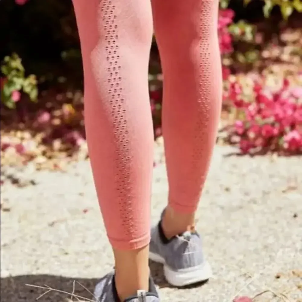 Free People Seamless Leggings Pink Size XS Coral Pink Yoga Activewear Cropped